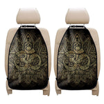 Gold Om Lotus Print Car Seat Organizers