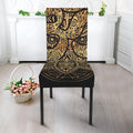 Gold Om Lotus Print Dining Chair Slipcover