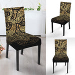 Gold Om Lotus Print Dining Chair Slipcover