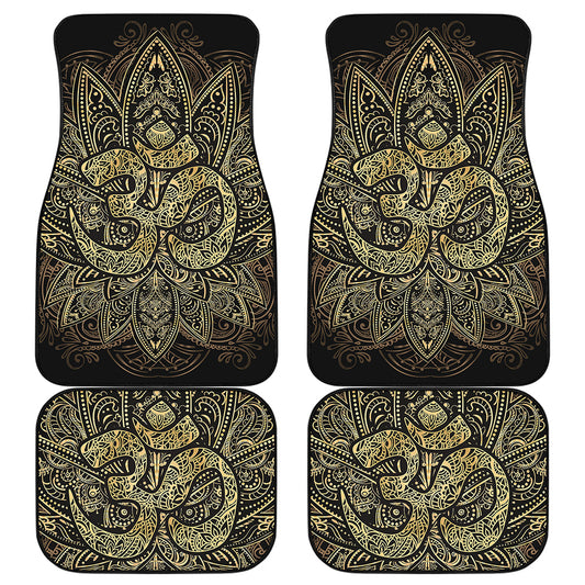 Gold Om Lotus Print Front and Back Car Floor Mats