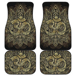 Gold Om Lotus Print Front and Back Car Floor Mats