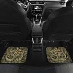 Gold Om Lotus Print Front and Back Car Floor Mats