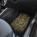 Gold Om Lotus Print Front and Back Car Floor Mats