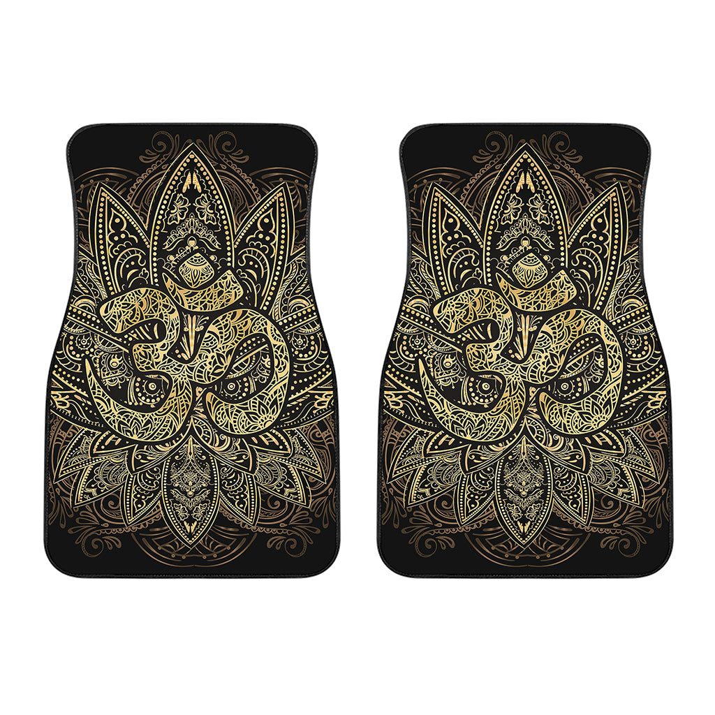 Gold Om Lotus Print Front Car Floor Mats