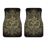 Gold Om Lotus Print Front Car Floor Mats