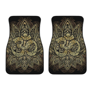 Gold Om Lotus Print Front Car Floor Mats