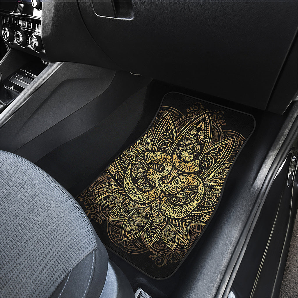 Gold Om Lotus Print Front Car Floor Mats