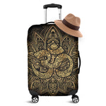Gold Om Lotus Print Luggage Cover