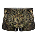 Gold Om Lotus Print Men's Boxer Briefs