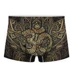Gold Om Lotus Print Men's Boxer Briefs