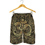Gold Om Lotus Print Men's Shorts