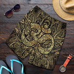 Gold Om Lotus Print Men's Shorts