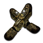 Gold Om Lotus Print Muay Thai Shin Guard
