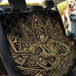 Gold Om Lotus Print Pet Car Back Seat Cover