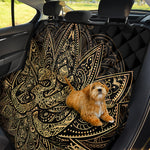 Gold Om Lotus Print Pet Car Back Seat Cover