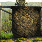 Gold Om Lotus Print Quilt