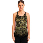Gold Om Lotus Print Women's Racerback Tank Top