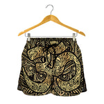 Gold Om Lotus Print Women's Shorts