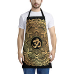 Gold Om Mandala Print Apron