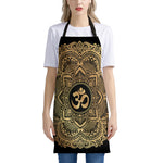 Gold Om Mandala Print Apron