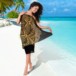 Gold Om Mandala Print Beach Sarong Wrap