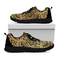 Gold Om Mandala Print Black Running Shoes