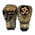 Gold Om Mandala Print Boxing Gloves
