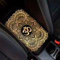 Gold Om Mandala Print Car Center Console Cover