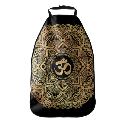 Gold Om Mandala Print Car Seat Organizers