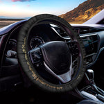 Gold Om Mandala Print Car Steering Wheel Cover