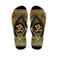 Gold Om Mandala Print Flip Flops