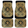 Gold Om Mandala Print Front and Back Car Floor Mats