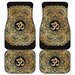 Gold Om Mandala Print Front and Back Car Floor Mats
