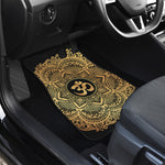 Gold Om Mandala Print Front and Back Car Floor Mats