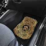Gold Om Mandala Print Front and Back Car Floor Mats