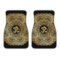 Gold Om Mandala Print Front Car Floor Mats