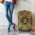Gold Om Mandala Print Luggage Cover