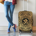 Gold Om Mandala Print Luggage Cover