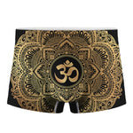 Gold Om Mandala Print Men's Boxer Briefs