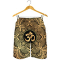 Gold Om Mandala Print Men's Shorts