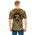 Gold Om Mandala Print Men's T-Shirt