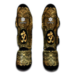 Gold Om Mandala Print Muay Thai Shin Guard