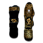Gold Om Mandala Print Muay Thai Shin Guard