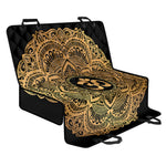 Gold Om Mandala Print Pet Car Back Seat Cover