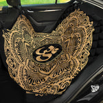 Gold Om Mandala Print Pet Car Back Seat Cover