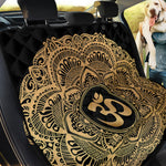 Gold Om Mandala Print Pet Car Back Seat Cover