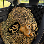 Gold Om Mandala Print Pet Car Back Seat Cover