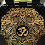 Gold Om Mandala Print Pet Car Back Seat Cover