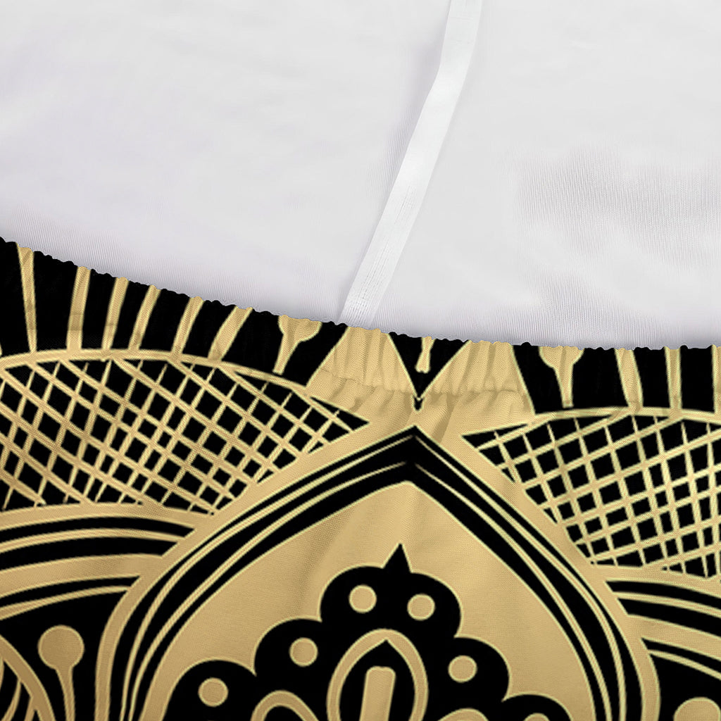 Gold Om Mandala Print Sofa Cover