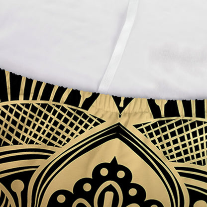 Gold Om Mandala Print Sofa Cover